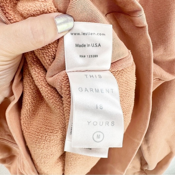 Les Tien Relaxed Cotton Pullover Hoodie Mauve Size Medium M - Picture 8 of 10